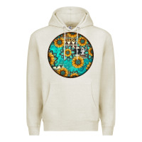 Oatmeal Heather Round western pattern Premium Hoodie - Jasminsmagicworld