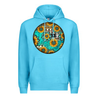 Ocean Blue Round western pattern Premium Hoodie - Jasminsmagicworld