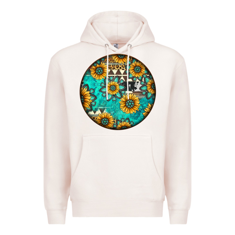 Round Western Pattern Premium Hoodie by Jasminsmagicworld | Teevron