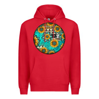 Red Round western pattern Premium Hoodie - Jasminsmagicworld
