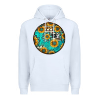 White Round western pattern Premium Hoodie - Jasminsmagicworld