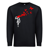 Black banksy Premium Sweatshirt - linhVisuals