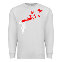 Dove Grey banksy Premium Sweatshirt - linhVisuals