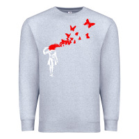 Heather Grey banksy Premium Sweatshirt - linhVisuals