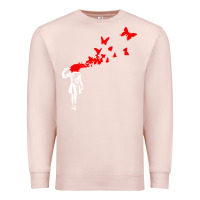 Pale Pink banksy Premium Sweatshirt - linhVisuals