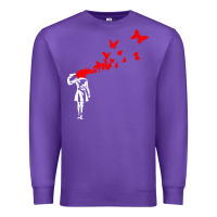 Purple banksy Premium Sweatshirt - linhVisuals