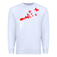 White banksy Premium Sweatshirt - linhVisuals