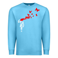Ocean Blue banksy Premium Sweatshirt - linhVisuals