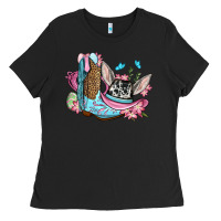 Black Easter cowboy boots hat Ladies Tee - OliviaCreatesArt