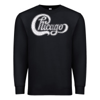 Black chicago retro styled faded design Premium Sweatshirt - linhVisuals