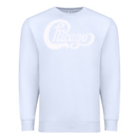 White chicago retro styled faded design Premium Sweatshirt - linhVisuals