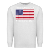 Oatmeal Heather pro america anti trump shirt   american usa flag resist t shirt Premium Sweatshirt - linhVisuals