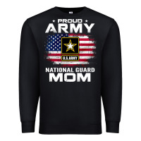 Black proud army national guard mom with american flag gift pullover hoodie Premium Sweatshirt - linhVisuals