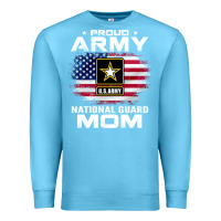Ocean Blue proud army national guard mom with american flag gift pullover hoodie Premium Sweatshirt - linhVisuals