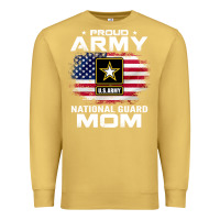 Antique Gold proud army national guard mom with american flag gift pullover hoodie Premium Sweatshirt - linhVisuals