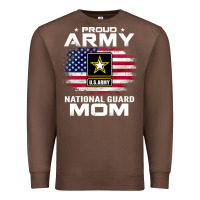 Chestnut proud army national guard mom with american flag gift pullover hoodie Premium Sweatshirt - linhVisuals