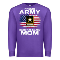 Purple proud army national guard mom with american flag gift pullover hoodie Premium Sweatshirt - linhVisuals
