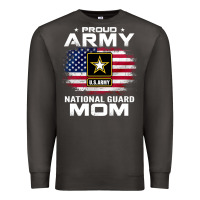 Proud Army National Guard Mom With American Flag Gift Pullover Hoodie Premium Sweatshirt | Teevron