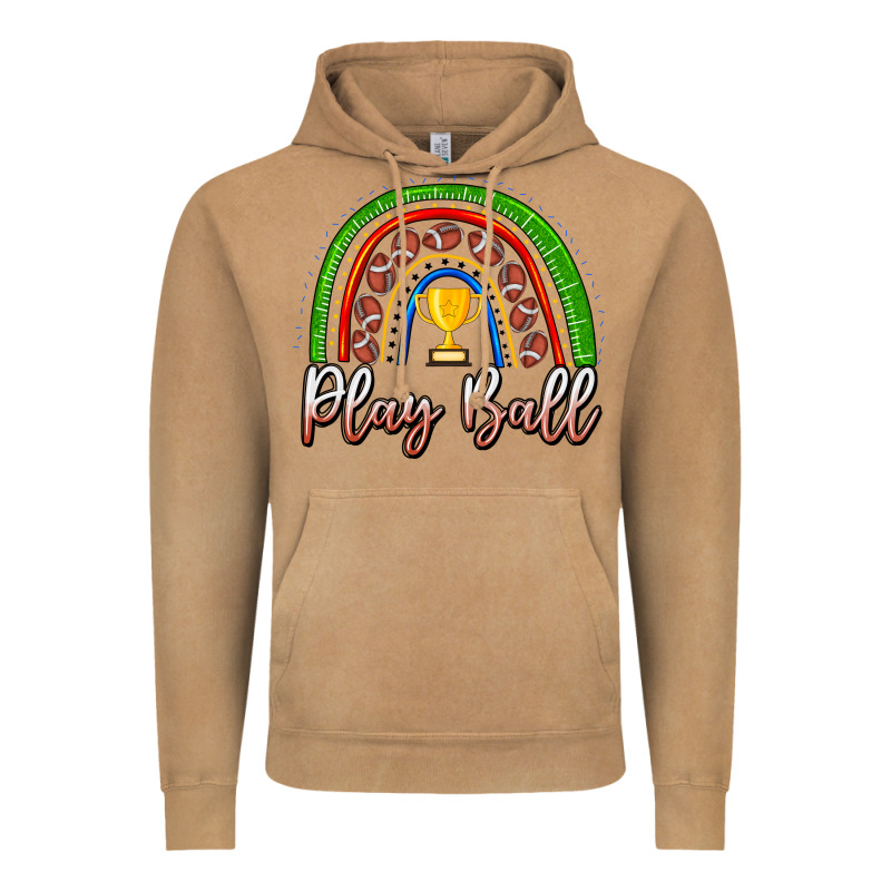 Play Ball Football Rainbow Vintage Hoodie by CowhideDigitalArt | Teevron
