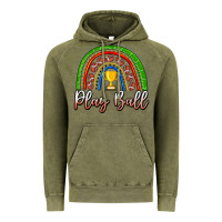 Vintage Olive Play Ball Football Rainbow Vintage Hoodie - CowhideDigitalArt