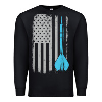 Black throwing darts   vintage usa american flag for dart players t shirt Premium Sweatshirt - linhVisuals