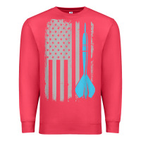 Cardinal throwing darts   vintage usa american flag for dart players t shirt Premium Sweatshirt - linhVisuals