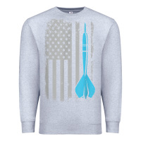 Heather Grey throwing darts   vintage usa american flag for dart players t shirt Premium Sweatshirt - linhVisuals