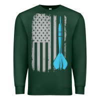 Sports Green throwing darts   vintage usa american flag for dart players t shirt Premium Sweatshirt - linhVisuals