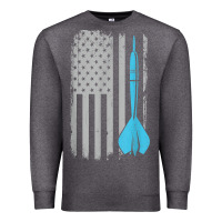Charcoal Heather throwing darts   vintage usa american flag for dart players t shirt Premium Sweatshirt - linhVisuals