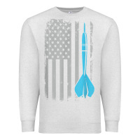 Oatmeal Heather throwing darts   vintage usa american flag for dart players t shirt Premium Sweatshirt - linhVisuals
