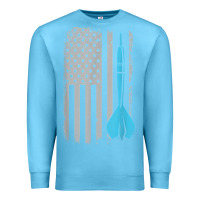 Ocean Blue throwing darts   vintage usa american flag for dart players t shirt Premium Sweatshirt - linhVisuals