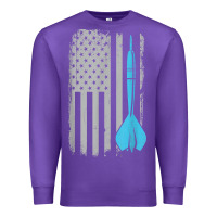 Purple throwing darts   vintage usa american flag for dart players t shirt Premium Sweatshirt - linhVisuals