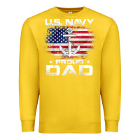 Lemon u.s navy proud dad with american flag gift veteran day t shirt Premium Sweatshirt - linhVisuals