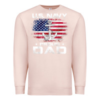 Pale Pink u.s navy proud dad with american flag gift veteran day t shirt Premium Sweatshirt - linhVisuals