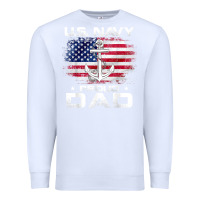 White u.s navy proud dad with american flag gift veteran day t shirt Premium Sweatshirt - linhVisuals