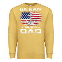 Antique Gold u.s navy proud dad with american flag gift veteran day t shirt Premium Sweatshirt - linhVisuals