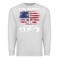 Dove Grey u.s navy proud dad with american flag gift veteran day t shirt Premium Sweatshirt - linhVisuals