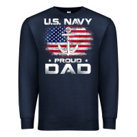 Navy u.s navy proud dad with american flag gift veteran day t shirt Premium Sweatshirt - linhVisuals