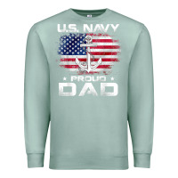 Seafoam u.s navy proud dad with american flag gift veteran day t shirt Premium Sweatshirt - linhVisuals