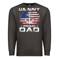 Smoke u.s navy proud dad with american flag gift veteran day t shirt Premium Sweatshirt - linhVisuals