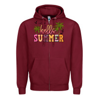 Burgundy hello summer Zipper Hoodie - JahusDesignShop