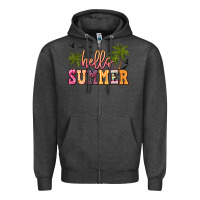 Charcoal Heather hello summer Zipper Hoodie - JahusDesignShop