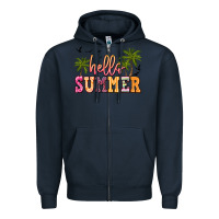 Navy hello summer Zipper Hoodie - JahusDesignShop