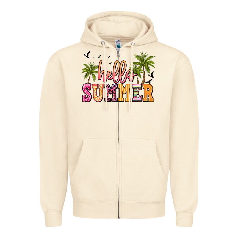 Hello Summer Zipper Hoodie by JahusDesignShop | Teevron