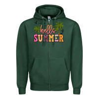 Sports Green hello summer Zipper Hoodie - JahusDesignShop