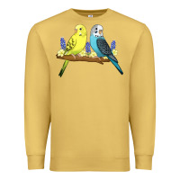 Antique Gold cute budgies Premium Sweatshirt - linhVisuals