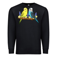Black cute budgies Premium Sweatshirt - linhVisuals