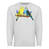 Dove Grey cute budgies Premium Sweatshirt - linhVisuals