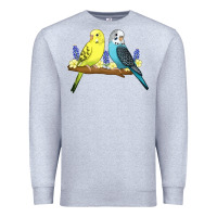 Heather Grey cute budgies Premium Sweatshirt - linhVisuals