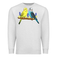 Oatmeal Heather cute budgies Premium Sweatshirt - linhVisuals